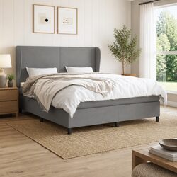 Sturdy Queen Size Box Spring Bed with Pocket Spring Mattress