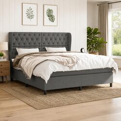 Durable Queen Box Spring Bed with Pocket Spring Mattress