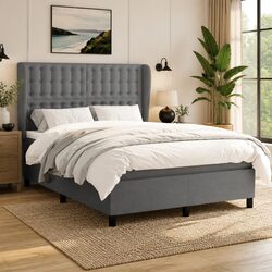 Sturdy Double Size Box Spring Bed with Pocket Spring Mattress