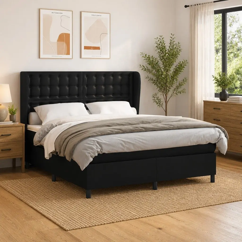 Queen Box Spring Bed with Pocket Spring Mattress