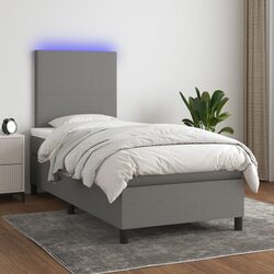 Sturdy Box Spring Bed with LED and Pocket Mattress King Single