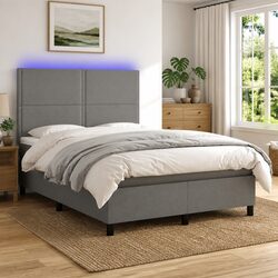 Stylish Box Spring Bed with LED & Pocket Spring Mattress