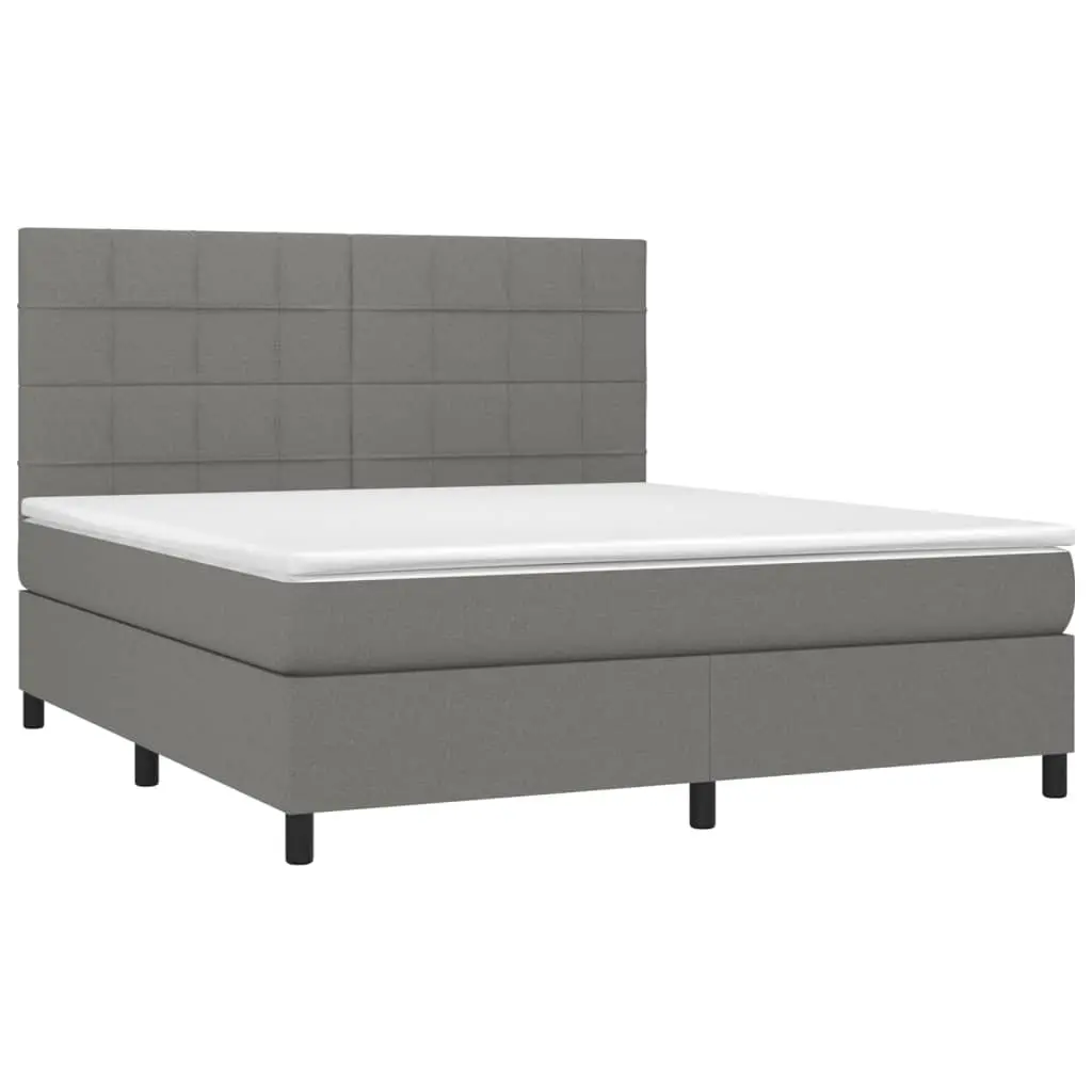 Queen Size Bed with Durable Fabric and LED Headboard
