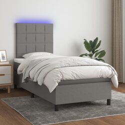 Stylish King Single Bed with LED Lighting and Adjustable Headboard
