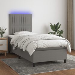 Durable King Single Box Spring Bed with LED Headboard