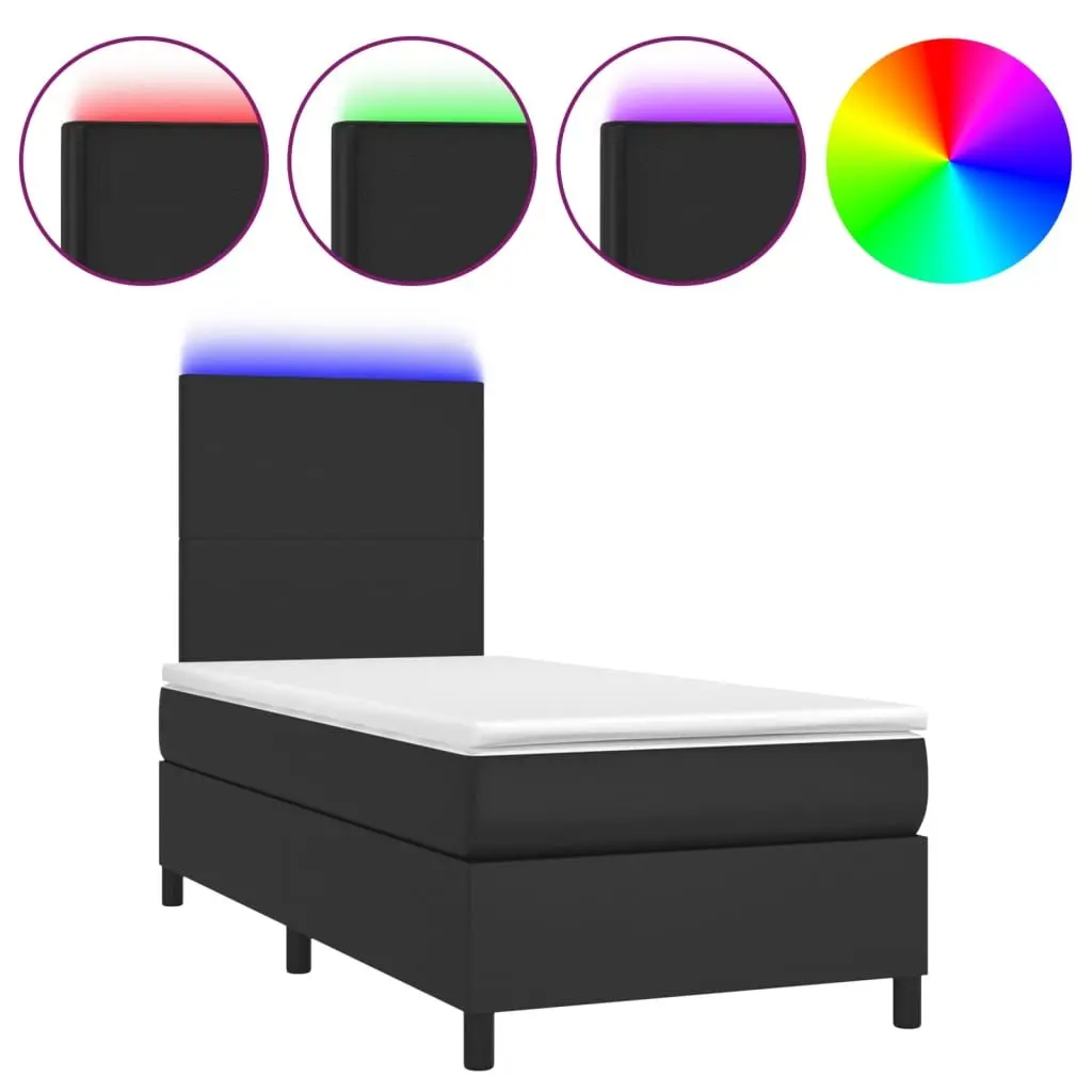 King Single Box Spring Bed with LED Lights