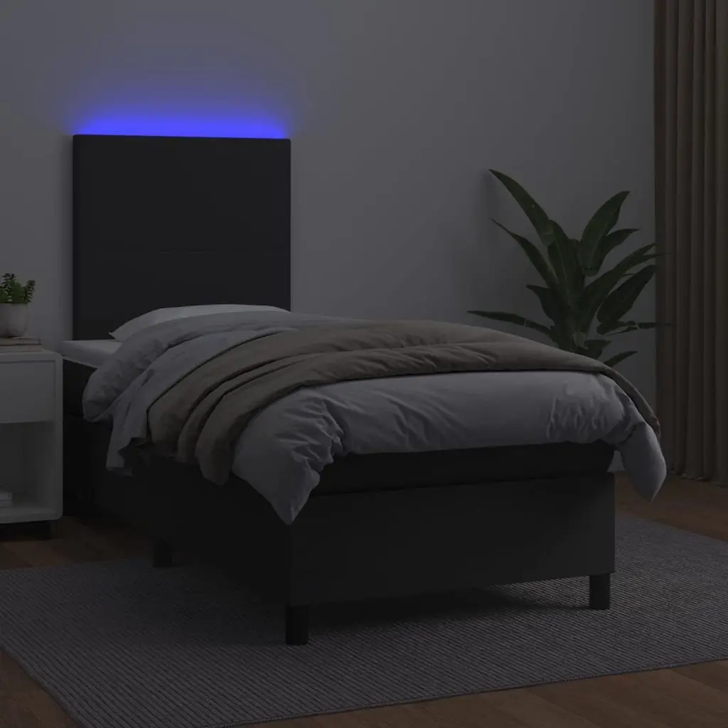 King Single Box Spring Bed with LED Lights