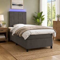 Stylish King Single Box Spring Bed with LED Lights