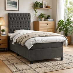 Stylish King Single Box Spring Bed with LED Lights