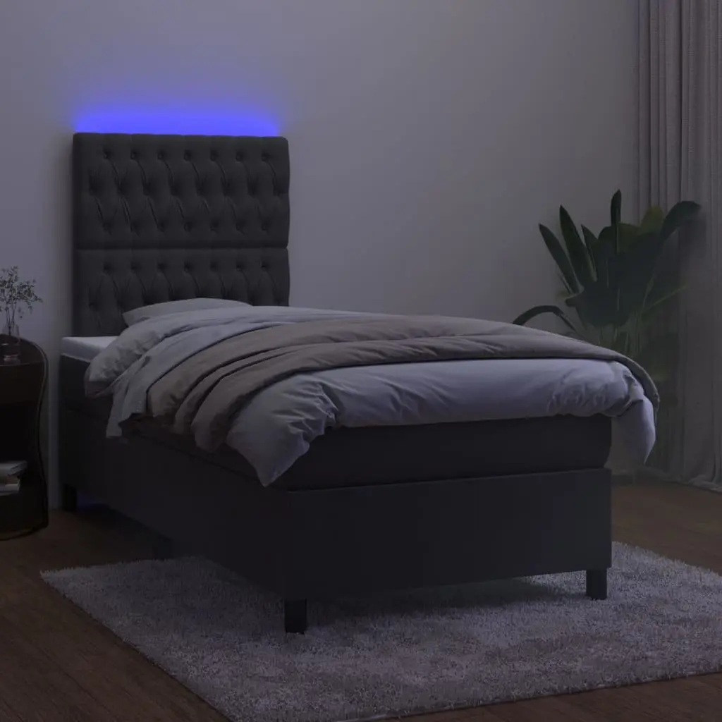 King Single Box Spring Bed with LED Lights