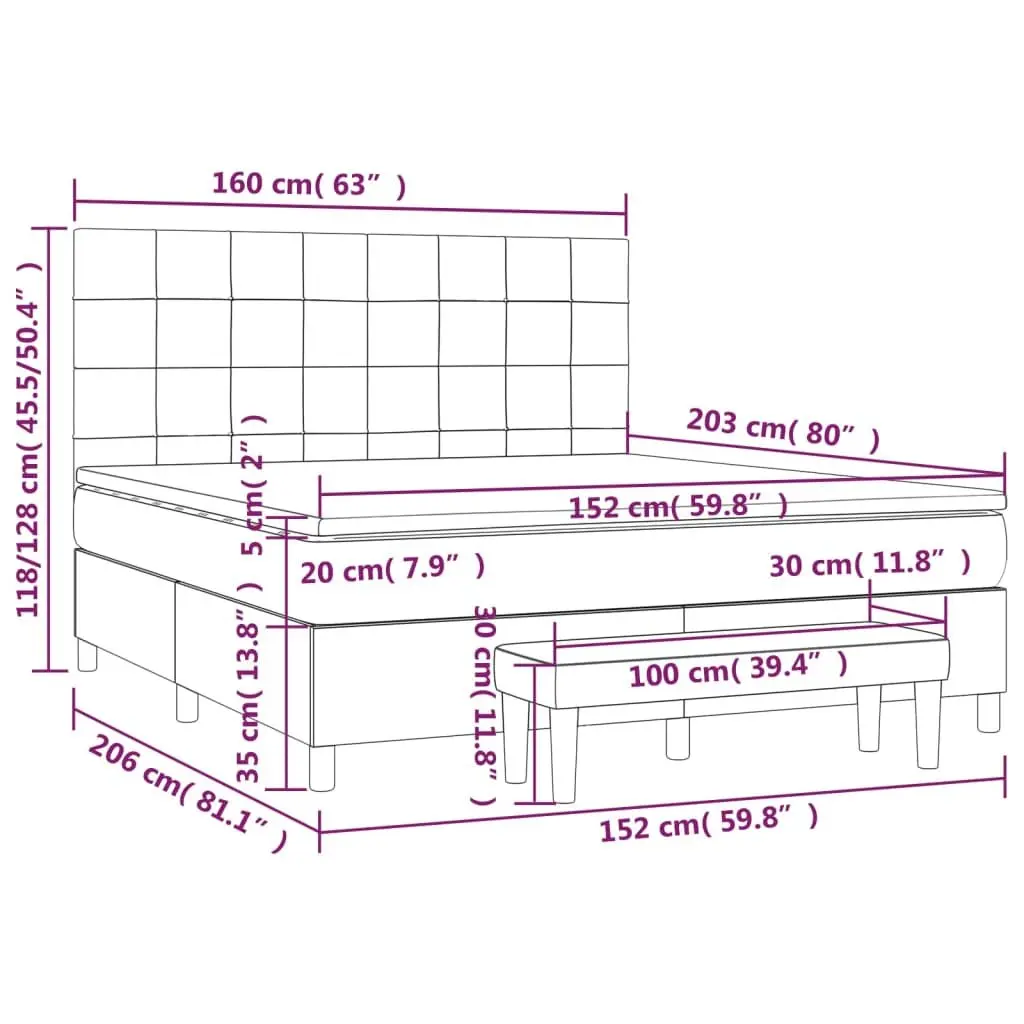 Queen Size Box Spring Bed with Pocket Spring Mattress