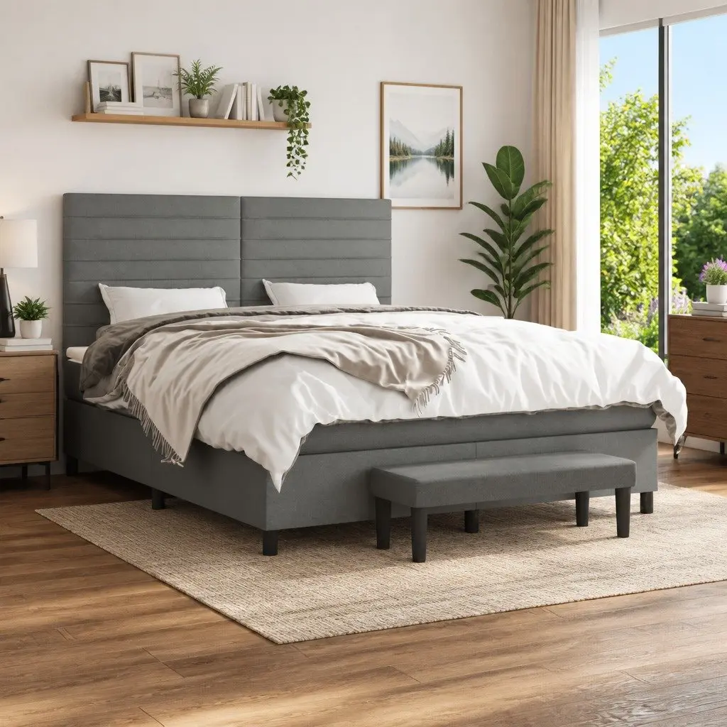Queen Box Spring Bed with Pocket Spring Mattress