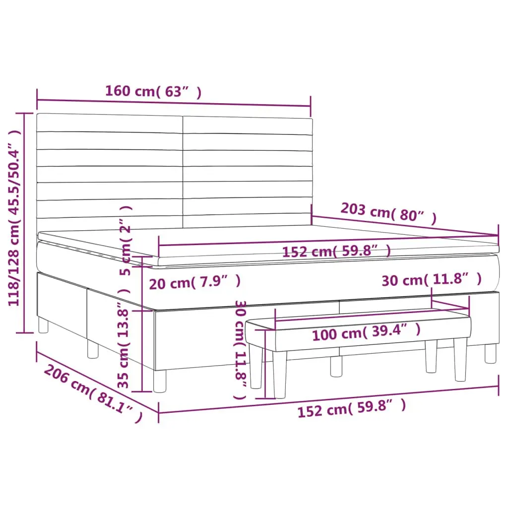 Queen Box Spring Bed with Pocket Spring Mattress