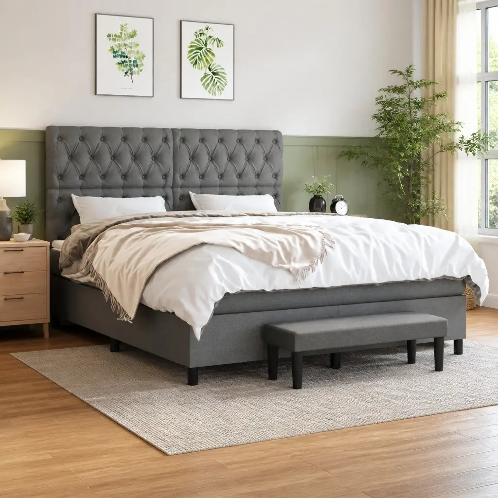 Queen Box Spring Bed with Pocket Spring Mattress
