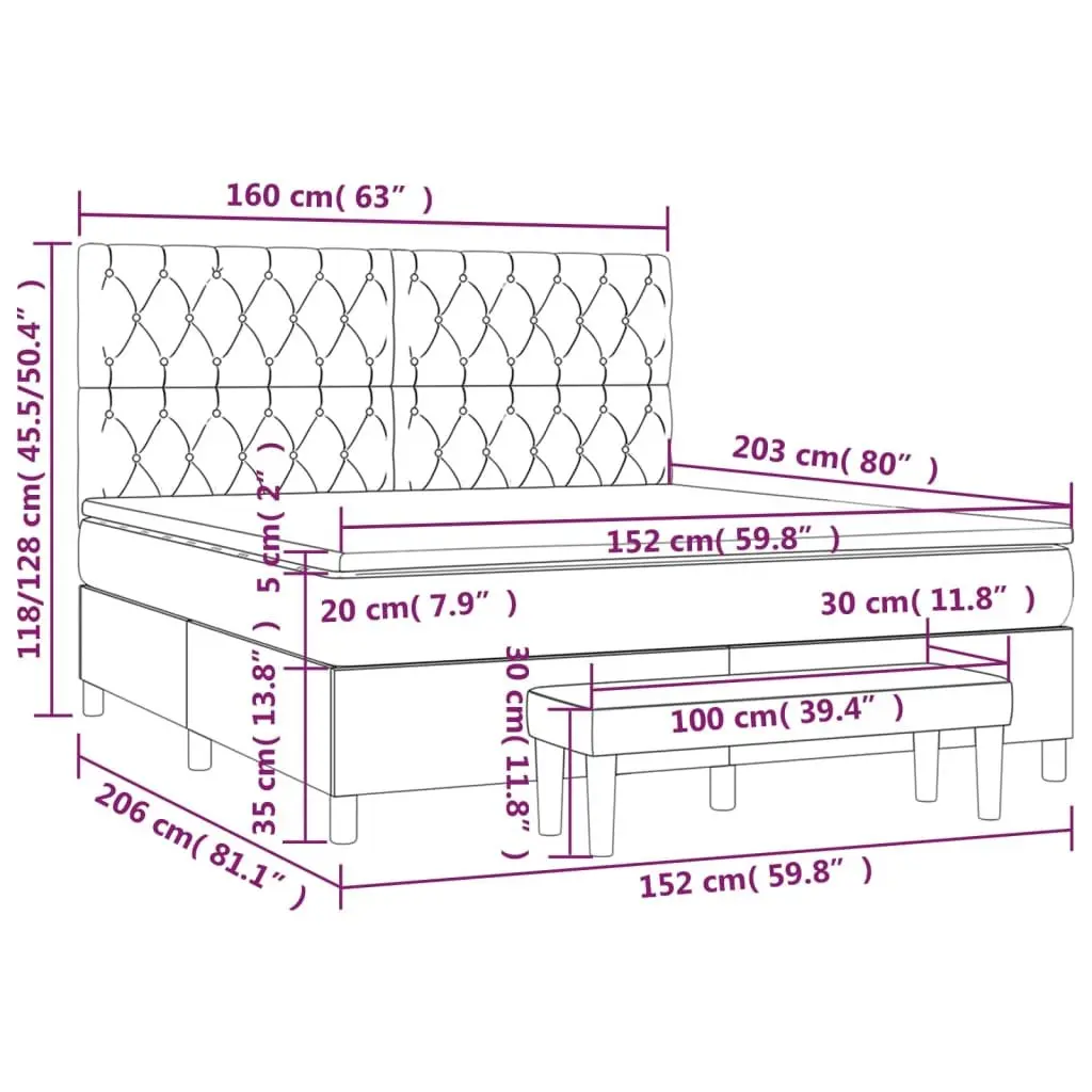 Queen Box Spring Bed with Pocket Spring Mattress