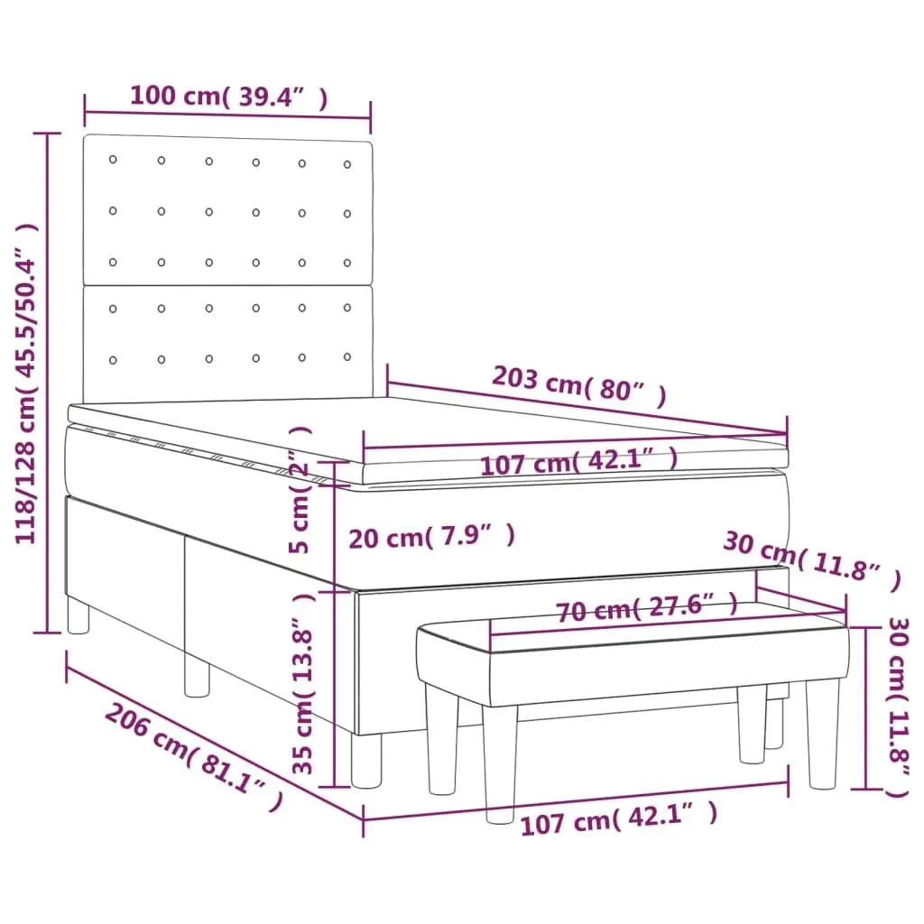 King Single Box Spring Bed with Pocket Spring Mattress