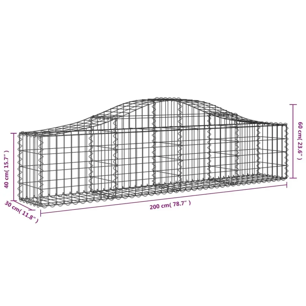 Arched Gabion Baskets 4 pcs for Outdoor Use