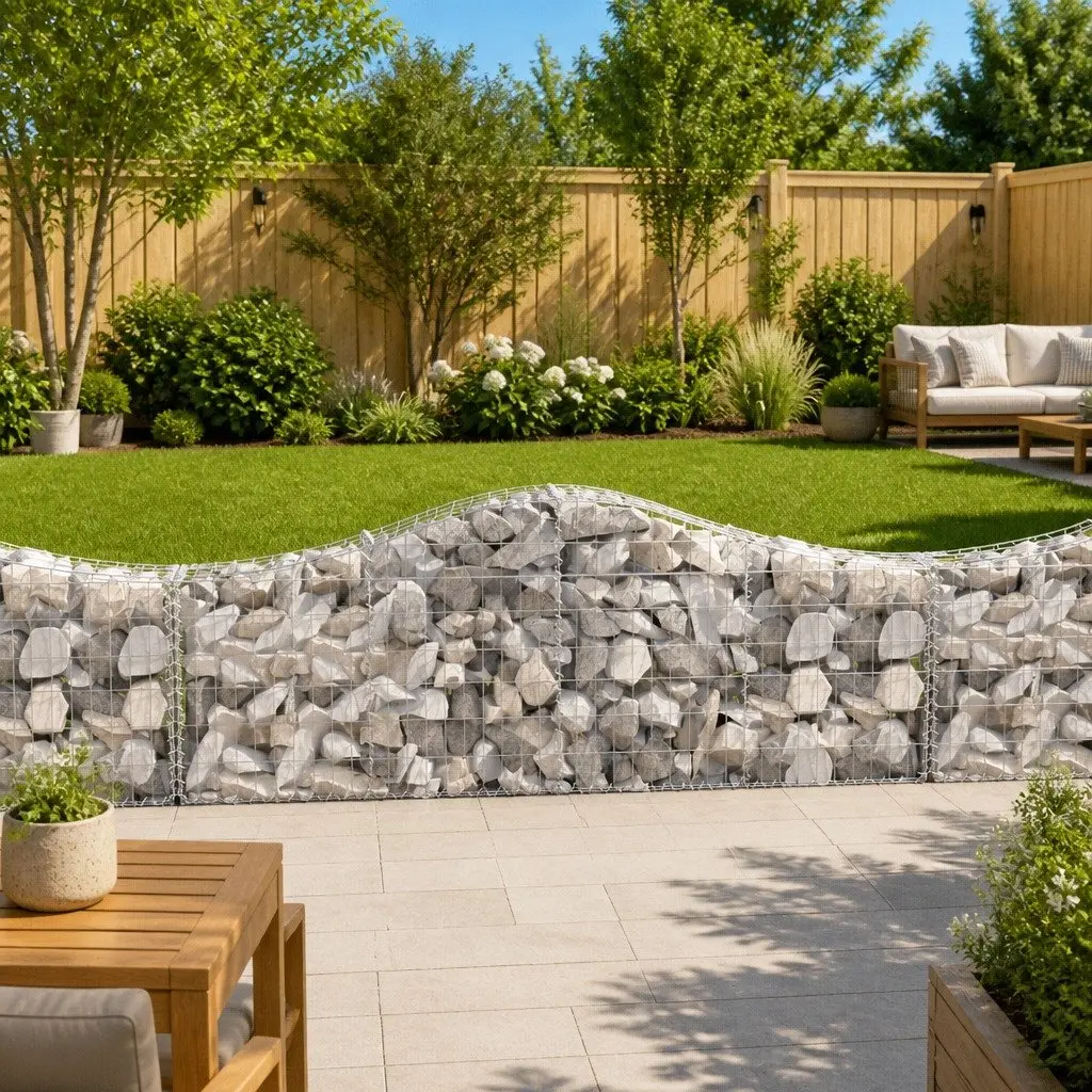 5 pcs Arched Gabion Baskets for Outdoor Spaces