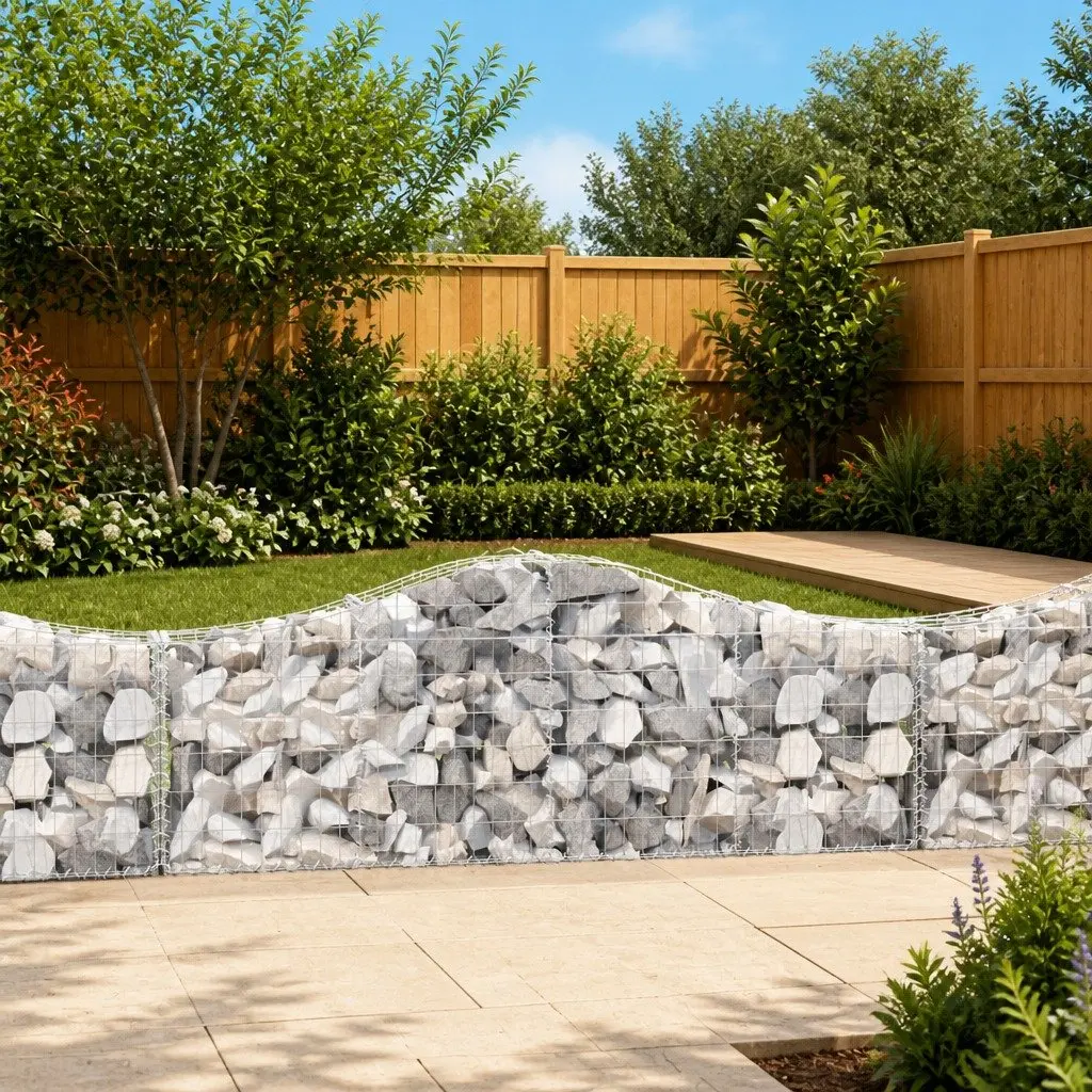 Arched Gabion Baskets 7 pcs for Garden Barriers