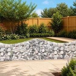 Durable Arched Gabion Baskets 7 pcs for Garden Barriers