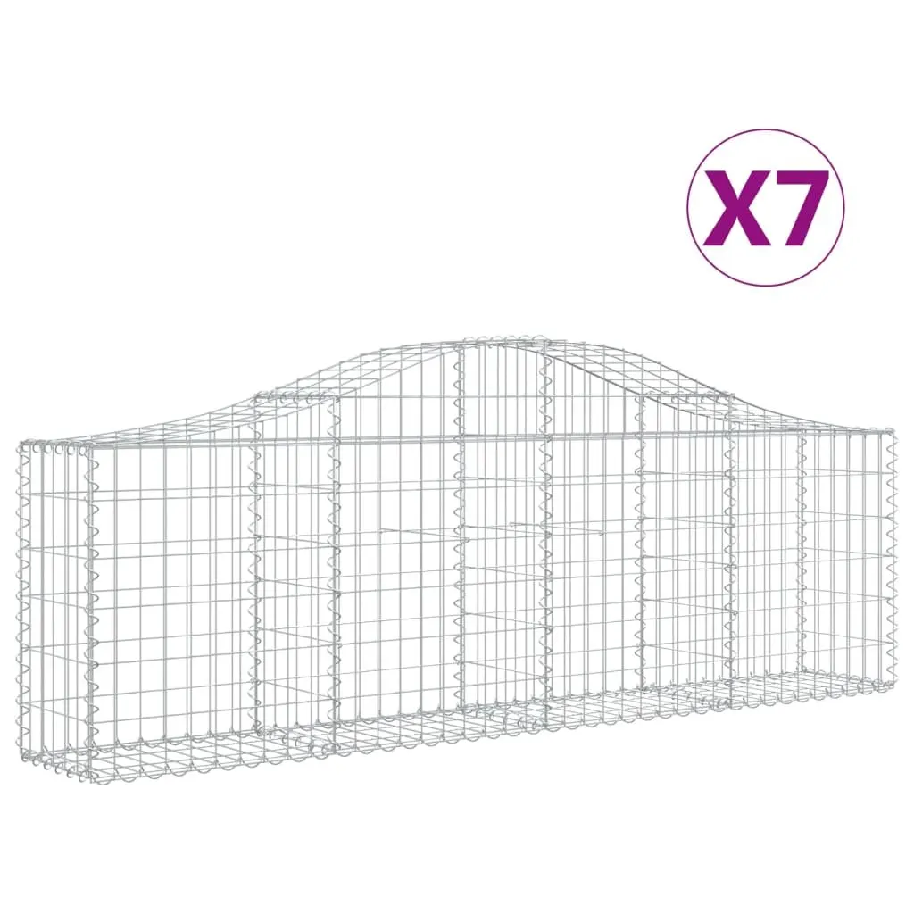 Arched Gabion Baskets 7 pcs for Garden Barriers