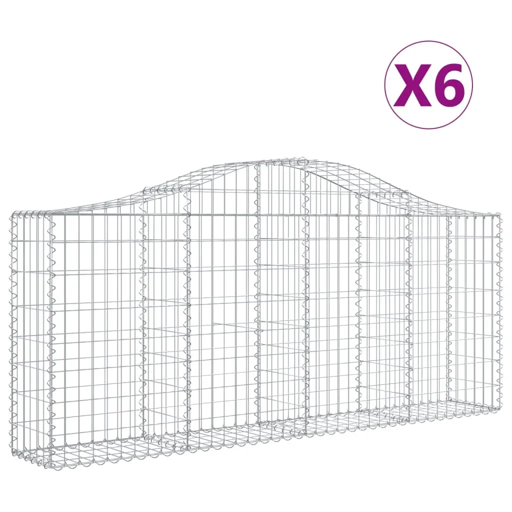 6 pcs Arched Gabion Baskets for Durable Outdoor Barriers