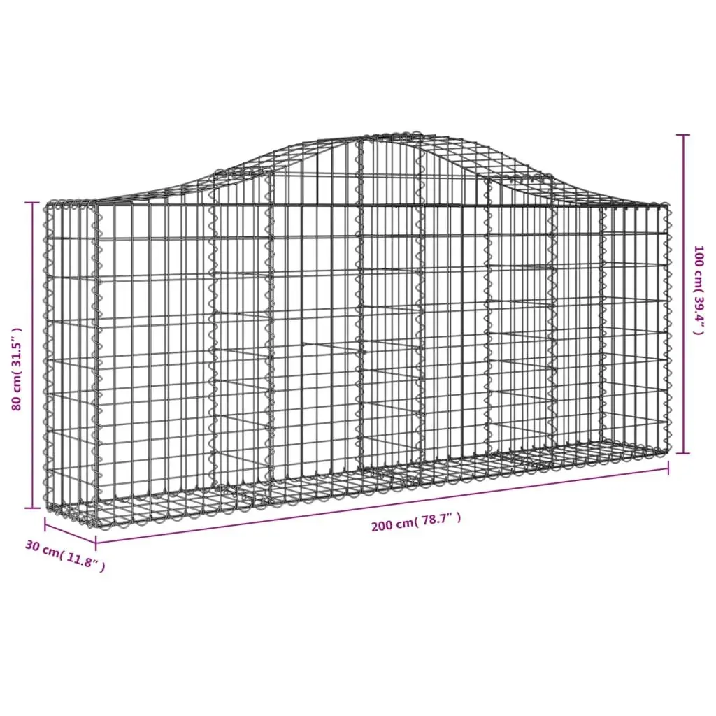 6 pcs Arched Gabion Baskets for Durable Outdoor Barriers
