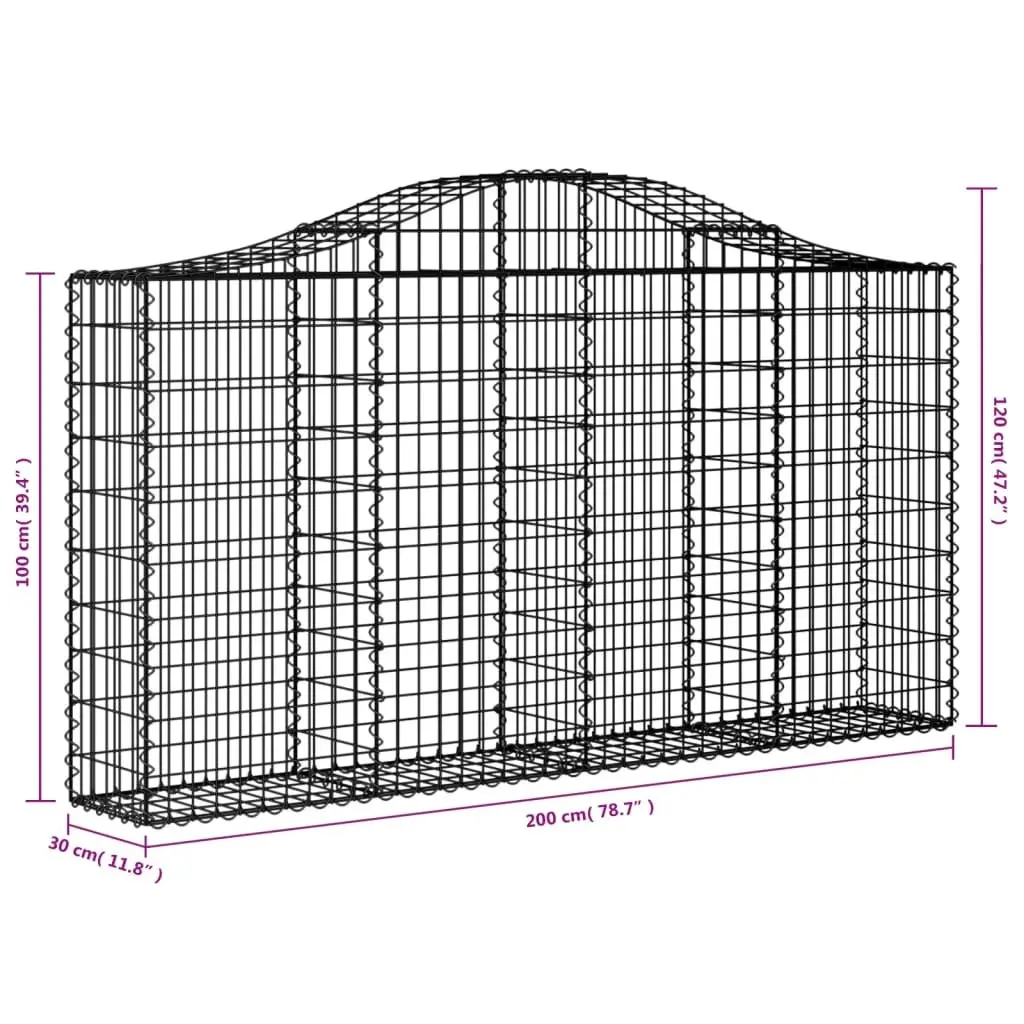 Arched Gabion Baskets 3 pcs Garden Barrier Retaining Wall Decorative Stone Cage