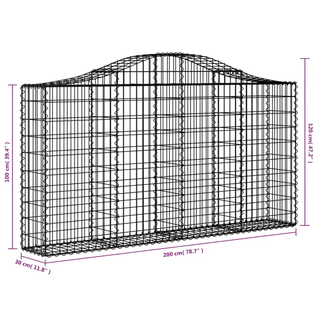 Decorative Arched Gabion Baskets 4 Pack for Gardens