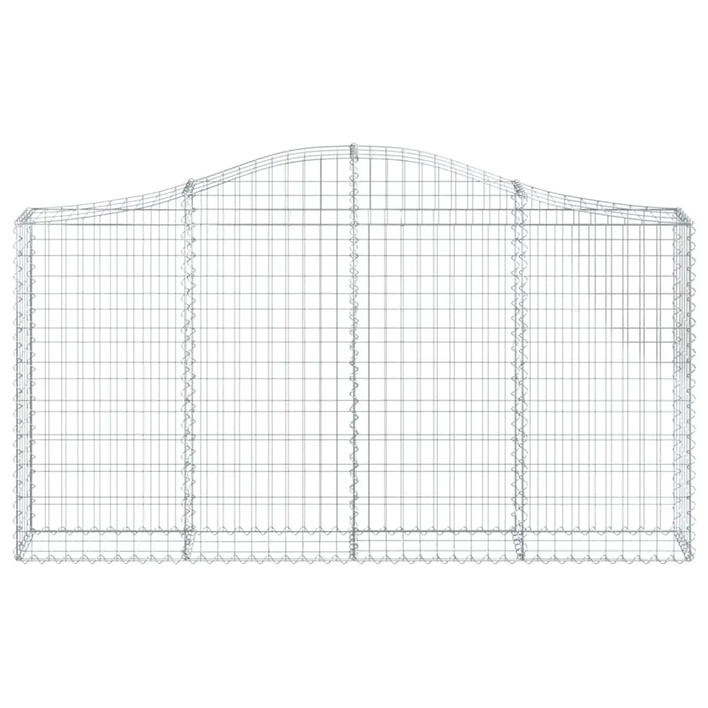 Gabion Baskets Galvanised Iron 200 x 30 x 100/120 cm Silver 5 Piece