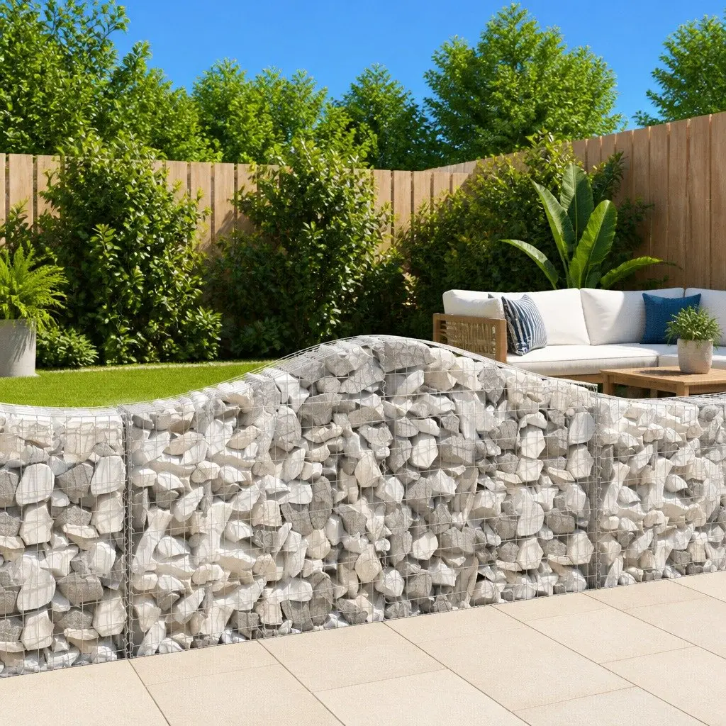 Arched Gabion Baskets 7 pcs for Garden Use
