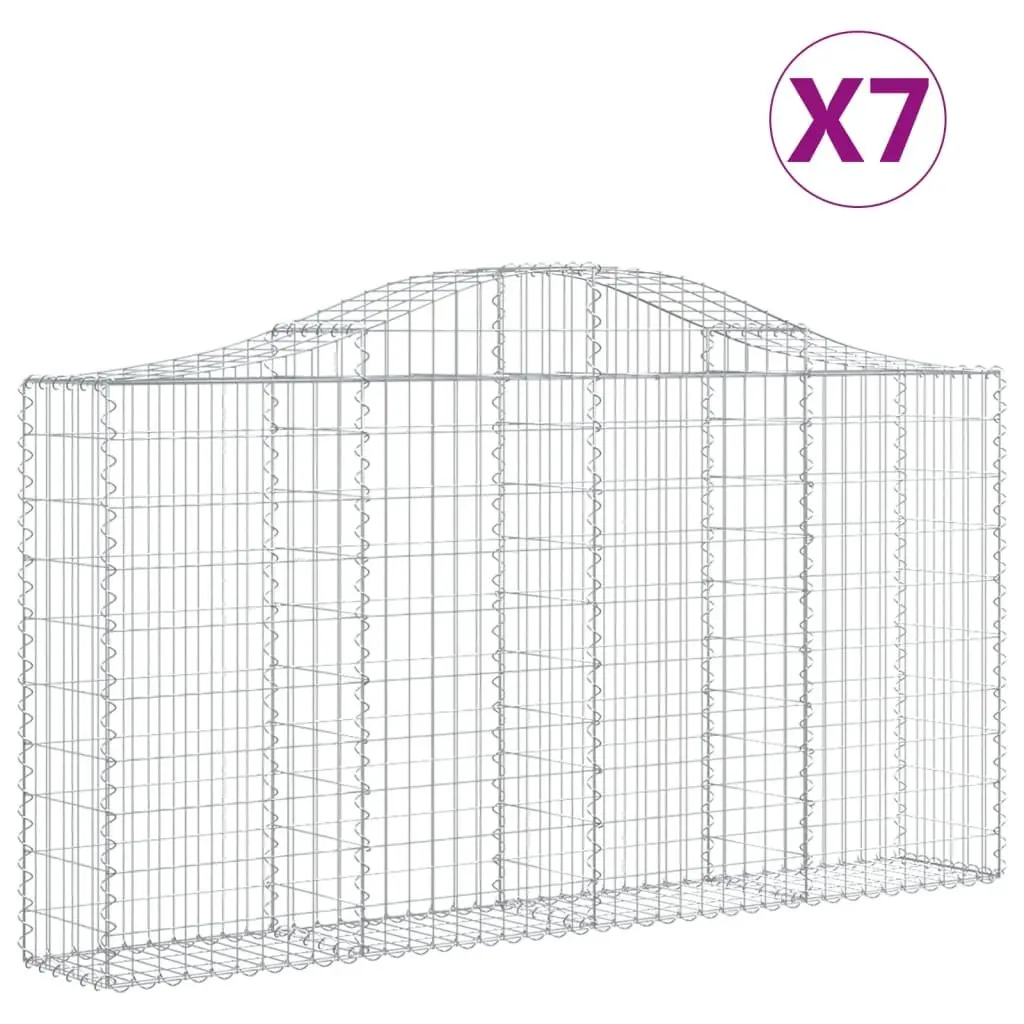 Arched Gabion Baskets 7 pcs for Garden Use