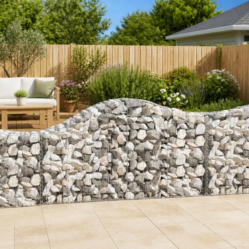9-Piece Arched Gabion Baskets for Gardens