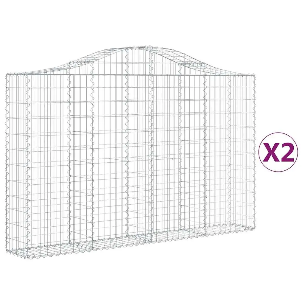 Arched Gabion Baskets 2 pcs Garden Barrier Retaining Wall Decorative Outdoor