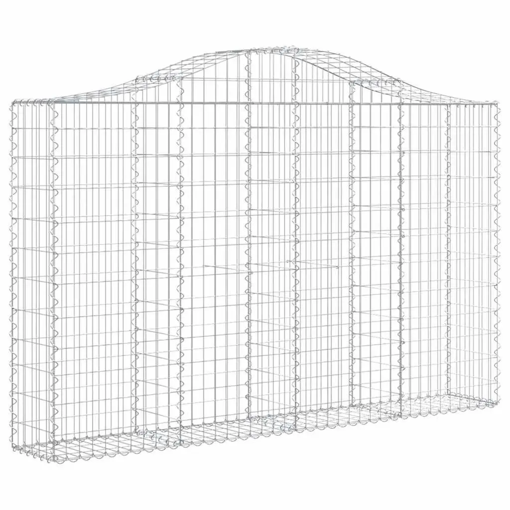 Arched Gabion Baskets Galvanised Iron 200 x 30 x 120140 cm Silver 3 Piece Garden Barrier Retaining Wall Outdoor Planter