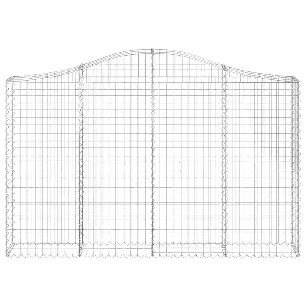 Arched Gabion Baskets Galvanised Iron 200 x 30 x 120140 cm Silver 3 Piece Garden Barrier Retaining Wall Outdoor Planter