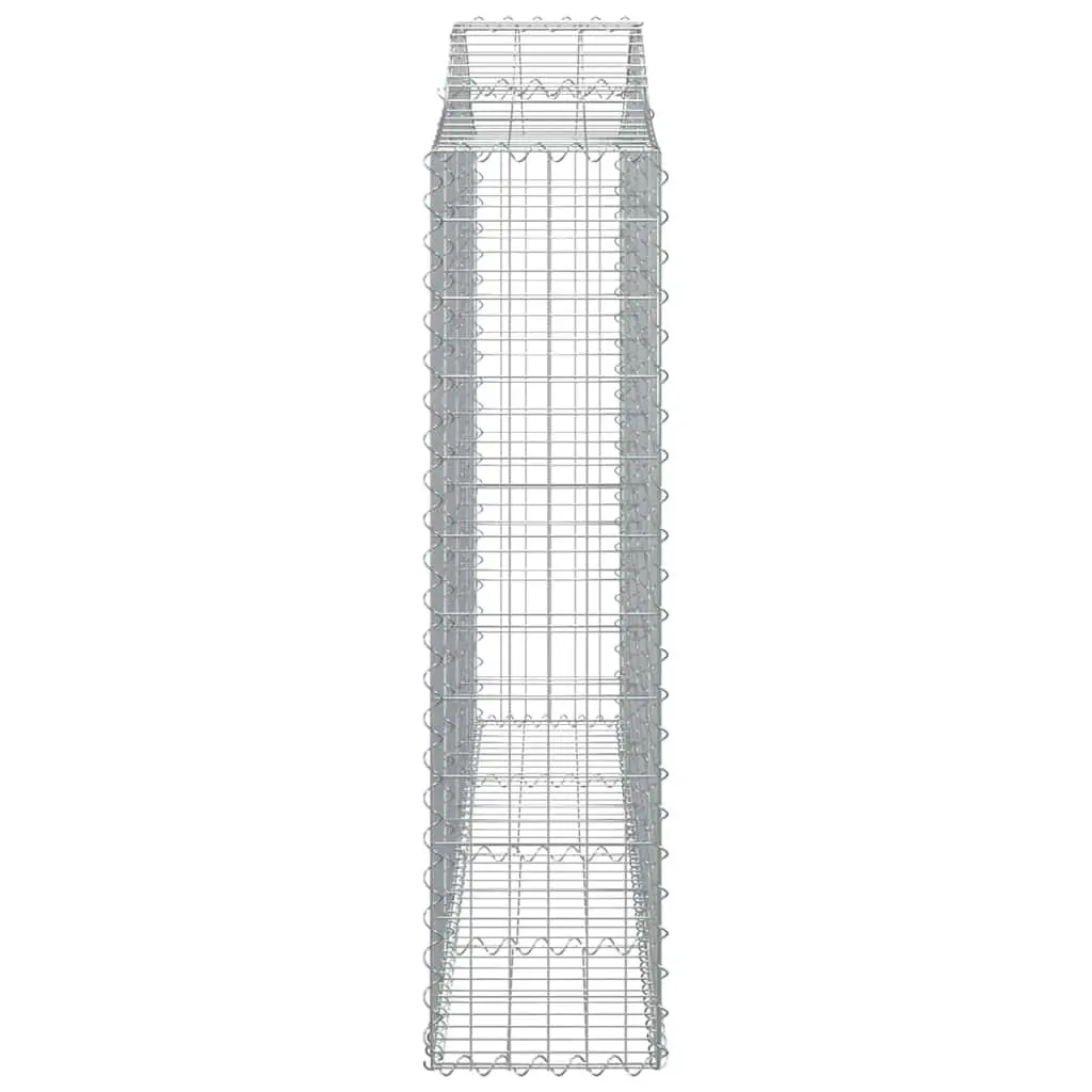 Arched Gabion Baskets Galvanised Iron 200 x 30 x 120140 cm Silver 3 Piece Garden Barrier Retaining Wall Outdoor Planter