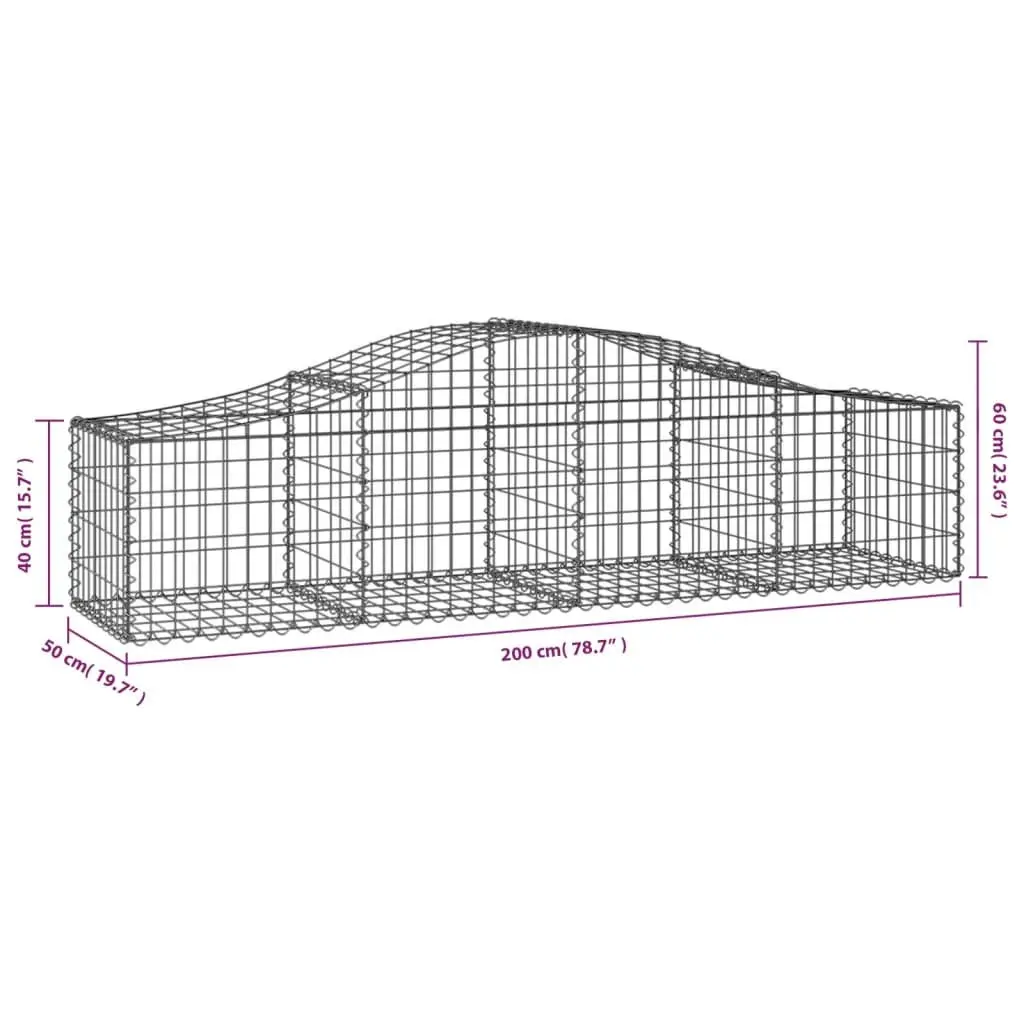 Arched Gabion Baskets 4 pcs Garden Retaining Wall Decorative Barrier Outdoor