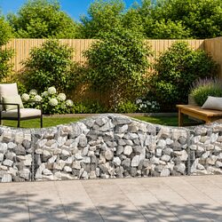 4-Piece Arched Gabion Baskets for Garden Design