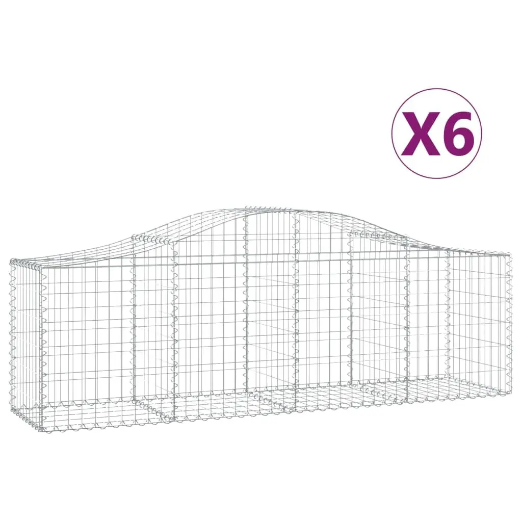 Arched Gabion Baskets 6 pcs Garden Barriers Decorative Retaining Wall Outdoor