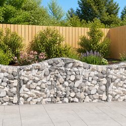Arched Gabion Baskets 2 pcs Garden Barrier Decorative Retaining Wall Outdoor
