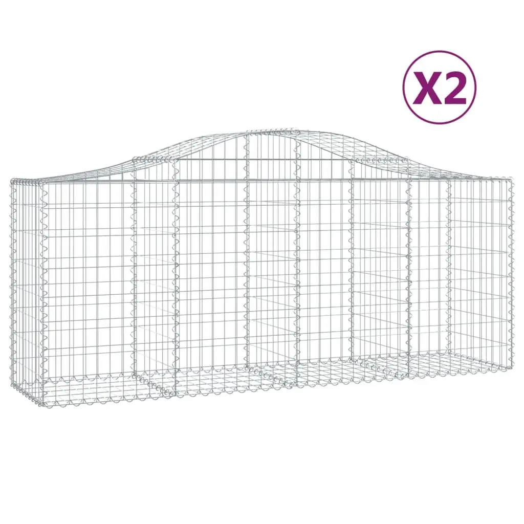 Arched Gabion Baskets 2 pcs Garden Barrier Decorative Retaining Wall Outdoor