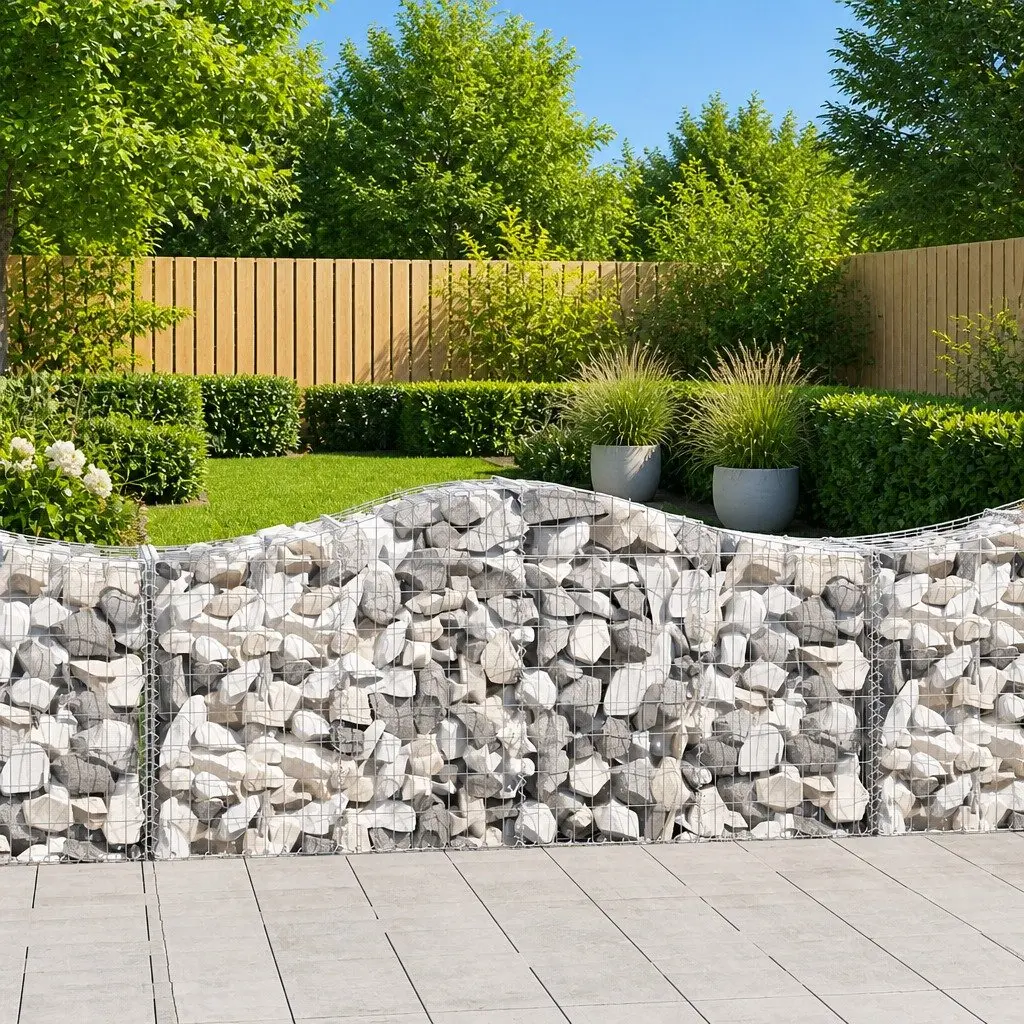 4-Piece Arched Gabion Baskets for Outdoor Barriers