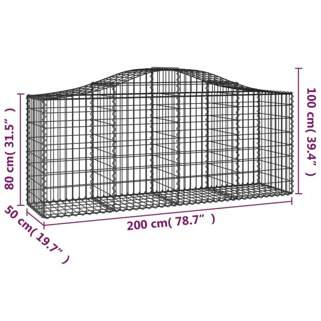 4-Piece Arched Gabion Baskets for Outdoor Barriers