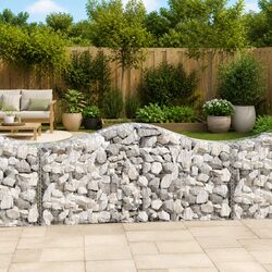 Arched Gabion Baskets 5pcs Garden Barrier Retaining Wall Decorative Outdoor