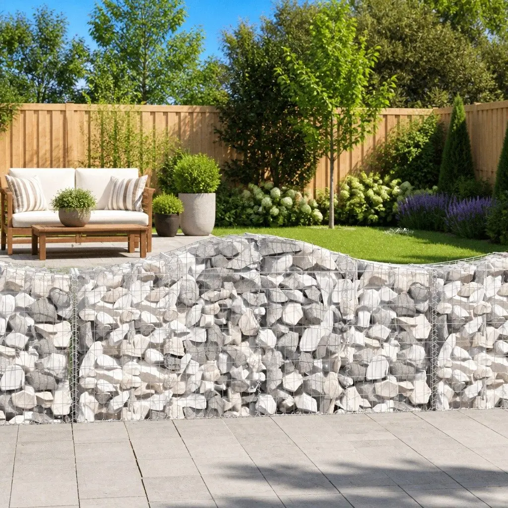 Arched Gabion Baskets 9 pcs for Outdoor Spaces