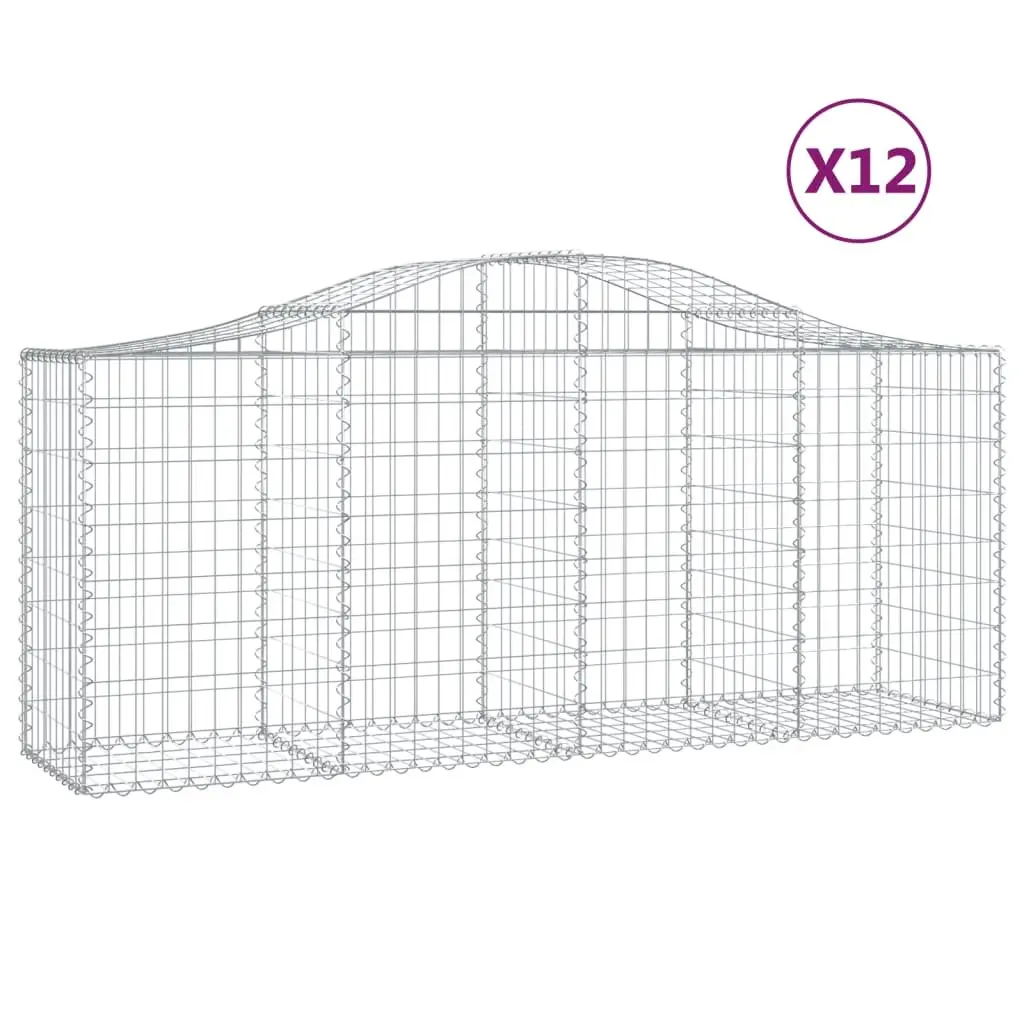 Decorative Arched Gabion Baskets 12pcs for Garden Walls