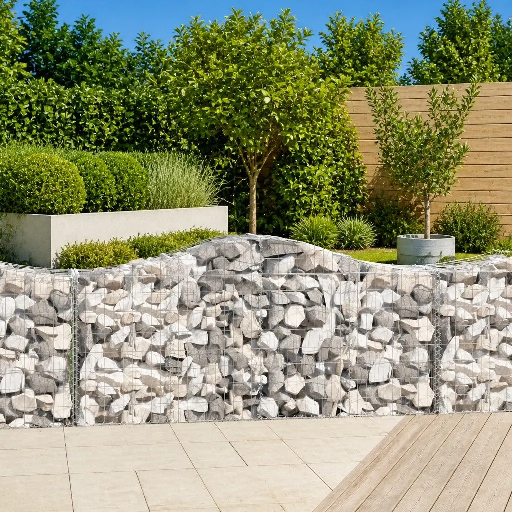 Arched Gabion Baskets for Garden Barriers