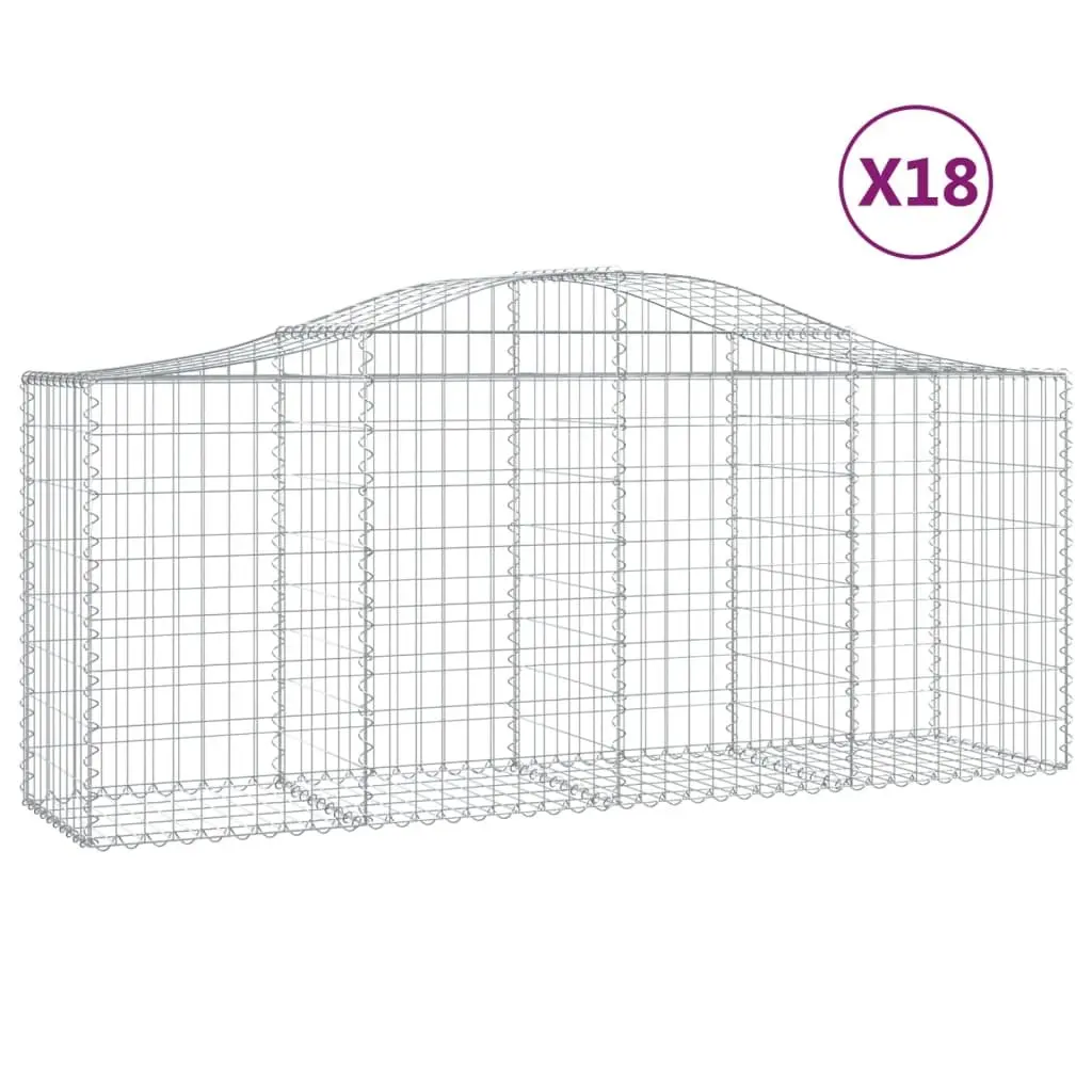 Arched Gabion Baskets 18 Pieces Garden Retaining Wall Decorative Barriers