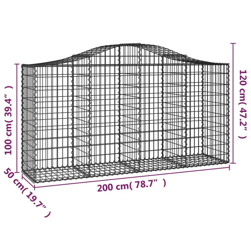 Arched Gabion Baskets 5 pcs Garden Barrier Retaining Wall Decorative Outdoor